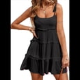 thumbnail image 1 of Vestidos de Verano para Mujer, Vestidos para Invitadas de Boda, Vestidos Playeros de Tirantes Finos, Vestido Bohemio Fluido, Negro L, 1 of 6