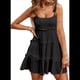 thumbnail image 1 of Vestidos de Verano para Mujer, Vestidos para Invitadas de Boda, Vestidos Playeros de Tirantes Finos, Vestido Bohemio Fluido, Negro L, 1 of 6
