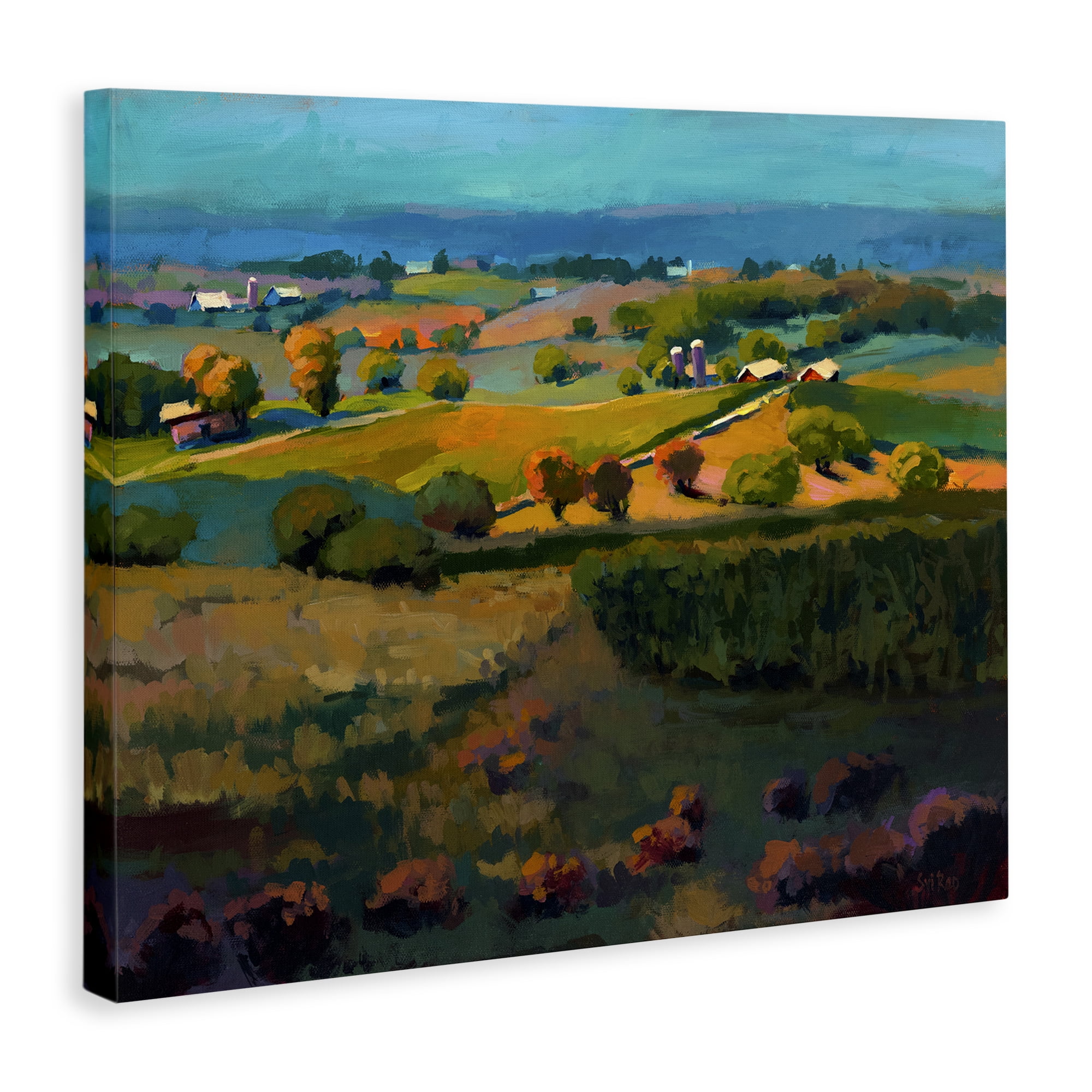 Stupell Industries Countryside Farms Landscape Landscape & Nature Painting Wrapped Canvas Art Print Wall Art, 20 x 16