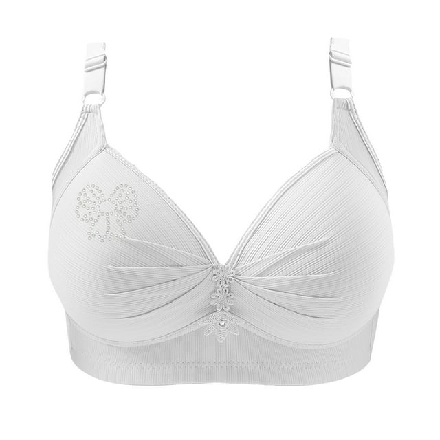 Birdeem Bras for Women Womans Printing Gathered Together Large Size Daily Bra Underwear No Rims