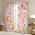 thumbnail image 3 of Feelyou Girly Pink Christmas Black Out Curtains for Kids, Cute Gingerbread Man Curtains Pack of 2 (42x63 Each), Winter Snowflake Bedroom Curtains, Window Curtains Decor, 3 of 7