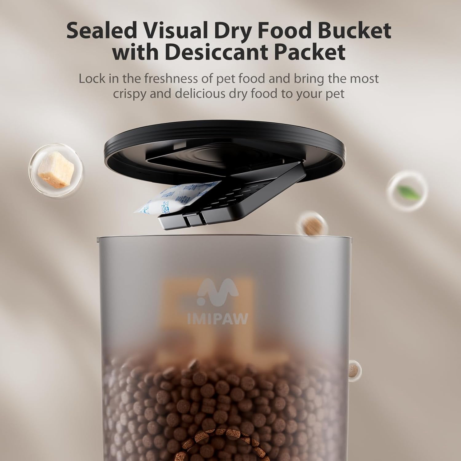 Automatic Cat Feeder 5L Large Capacity Timed Food Dispenser with Dual Power Programmable Portion Control for Small Pets