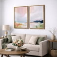 thumbnail image 3 of Framed Canvas Wall Art Set of 2 Abstract Field Landscape Prints for Living Room Decoration - 16"x24"x2 NATURAL, 3 of 8