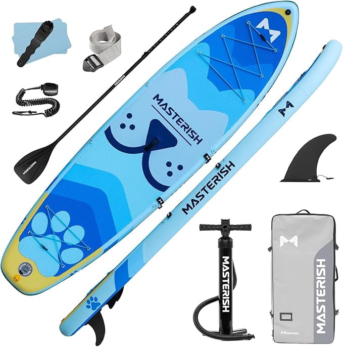 Inflatable Stand Up Paddle Boards with Premium SUP Paddle Board Accessories，10'8'' Paddle Boards Water Ripple Design,Wide Stable Non-Slip Comfort Deck for Adult & Youth