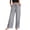 Gray, variant on Women's Beach Palazzo Pants Summer Linen Wide Leg Pants Loose Fit Drawstring Elastic Waist Flowy Slacks Solid Casual Pull On Trousers with Pockets White 3XL