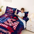 thumbnail image 3 of Manfei Retro Usa Printed Queen Sheets,Vintage Firework Flag Queen Sheet Sets,Red Purple,4pcs,1 Flat Sheet, 1 Fitted Sheet and 2 Pillowcases, 3 of 6