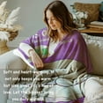 thumbnail image 6 of Blanket for Dad, Humorous Sleeping Bear Design, Soft Fleece Throw 40x50 inches, Fun Gift for Fathers - Purple and Gray, 6 of 6