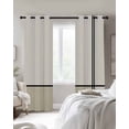 thumbnail image 3 of Beige Geometric Blackout Curtains 96 Inches Long for Bedroom,Modern Color Block Black Lines Abstract Art Thermal Insulated Room Darkening Black Out Window Curtain Panels Grommet Living Room Drapes, 3 of 8