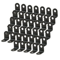 12 x 12mm Angle Bracket Metal Black L Shaped Angle Brackets Corner Braces Support with Screws, 40pcs