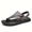 Grey, variant on Mens Sandals Indoor and Outdoor Beach Flip Flop Casual Thong Leather Slip On Two uses Athletic Slipper Soft
