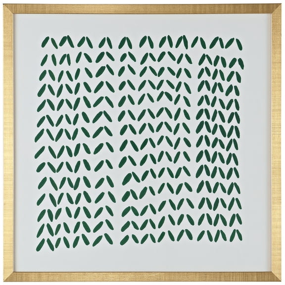 SAFAVIEH Quiet Applause 16 in. x 16 in. Framed Wall Art, Green/Ivory