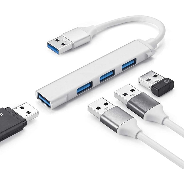 Hub USB MORNWELL Negro Ultradelgado Convertidor 4 en 1 para PC y Laptop