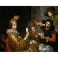 thumbnail image 2 of Johannes van Wijckersloot 18x15 Gold Ornate Wood Frame and Double Matted Museum Art Print Titled - The Card Game on the Cradle (1643 - 1683), 2 of 4