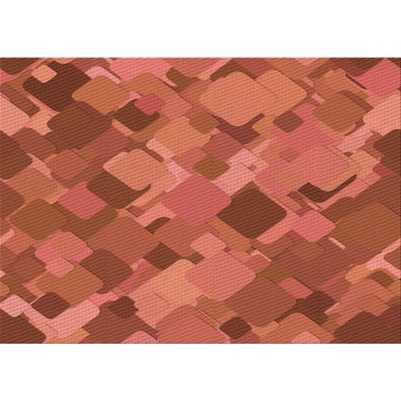 Ahgly Company Indoor Rectangle Patterned Bright Orange Area Rugs, 5' x 8'