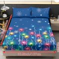 thumbnail image 4 of Jeiento Christmas Light Snowflake Printed Fitted Sheet Bedding Collection, 3 Piece Soft Bed Cover Set with 2, Breathable Bed Linen for Bedroom Guest Room Holiday Decor, Twin Size, 4 of 7