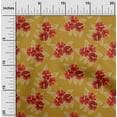 thumbnail image 1 of oneOone Organic Cotton Poplin Twill Fabric Leaves & Floral Artistic Sashiko Print Sewing Fabric BTY 42 Inch Wide, 1 of 4