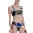 thumbnail image 2 of Daiia Astronaut in Outer Space printed 2 piece Swimsuit Bikinis for Women High Waisted Racerback Bathing Suits Summer Tummy Control Scoop Neck Swimwear-X-Large, 2 of 8