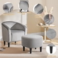 thumbnail image 4 of Alden Design Velvet Club Chair with Ottoman for Living Room, Gray, 4 of 10