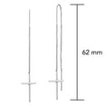 thumbnail image 2 of Aeravida Sleek Cross Sterling Silver Slide-Through Long Thread Dangle Earrings for Female, 2 of 5