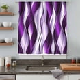 thumbnail image 5 of Purple Striped Ombre Sheer Curtains 54 Inches Long, Modern Purple Moire Geometric Light Filering Curtains, Breathable Simi Curtain Privacy Drapes for Kitchen Bathroom Small Window Treatment, 5 of 9