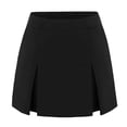 thumbnail image 3 of THDHVS Women's Skirts,Women High Waist Skort with Double Side Slits Stretchy A Line Shape with Zipper Closure Sporty Fashion Pants for Casual Outings and Active Wear,Skirts for Women Trendy, 3 of 9