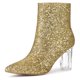 thumbnail image 1 of Botines Con Purpurina Tacón De Bloque Claro Para Mujer Oro 41, 1 of 7