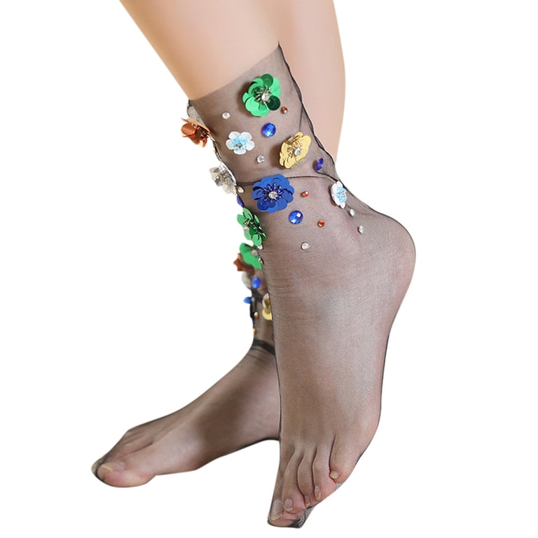 women's sheer dress socks Women's Sheer Quarter Socks - White - Small - Cotton Blend