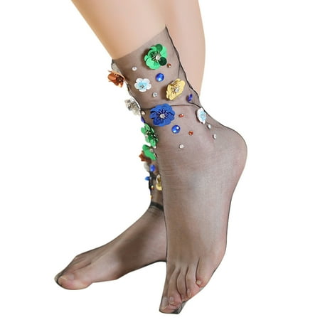 

Women s Fashion Silk Stockings Socks Breathable Lace Socks Solid Color Socks