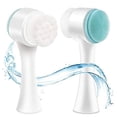 thumbnail image 1 of Cepillo de Limpieza Facial Doble Cara Exfoliante, Incluye 2 piezas. Limpiador facial 2 en 1, Exfoliante y Masaje Facial, Limpieza profunda para la piel Facial Cleansing Incluye dos piezas, 1 color blanco con menta y 1 blanco con rosa., 1 of 8