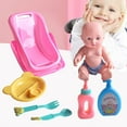 thumbnail image 1 of Big Save,HWRETIE Action & Toy Figures Clearance,Enamelled Mini Simulation Cradle Doll,Car,Rying Basket Tableware Bath Action Figure Set, 1 of 8