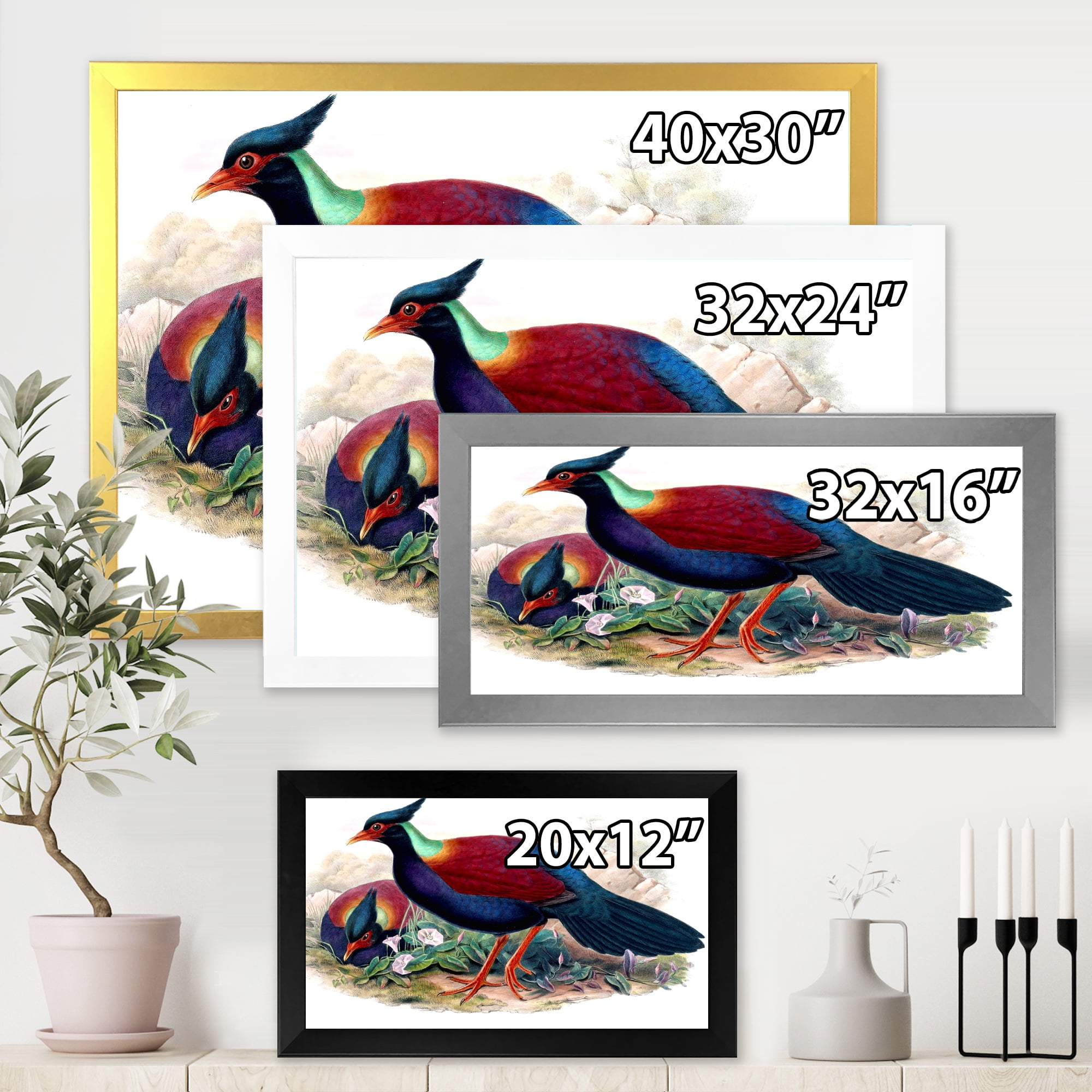 Designart 'Ancient Birds In The Wild II' Traditional Framed Art Print