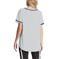 thumbnail image 2 of Hat and Beyond Active Womens Baseball Short Sleeve Full Button Down Jersey, 2 of 5