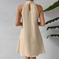 thumbnail image 5 of TaTaai Womens Casual Halter Neck Dress Sleeveless Solid Color Loose Fit Flowy Midi Length Soft Comfortable Elegant for Summer Daily Vacation Beach Gift, 5 of 5