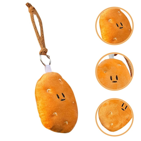 HONMEET 1Set Keychain Charm Cute Design Plush Hanging Accessory for Backpacks and Handbags Orange 3.9X2.5X0.4in