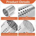 thumbnail image 4 of Iaukyu Stainless Steel Kitchen Utensil Holder Flatware Cylinder Silverwares Draining Organizer Drying Rack with Round Drain Holes for Forks, Knives, Spoons, Chopsticks, 4 of 7