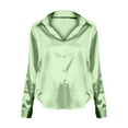 thumbnail image 5 of Holzkary Women's Soft Satin Silk Button Down Shirts for Women Silky Long Sleeve Work Shirt Dress Blouses Tops Satin Button Down Shirt Casual Long Sleeve V Neck Blouse Loose Business Work Tops Gn2 Xl, 5 of 5