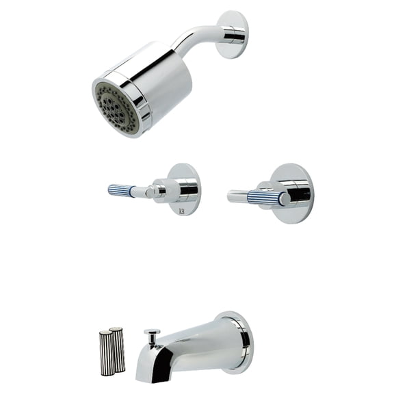 Kingston Brass KBX8141KPS Verona Double-Handle Tub and Shower Faucet, Polished Chrome