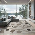 thumbnail image 2 of ODIKA 8'x10' Ivory Multi Abstract Flowing Geometric Washable Area Rug Contemporary Shapes with Curved Lines Non-Shedding, Easy Care, for King Size Bedroom Under Bed, Master Suite, 2 of 7