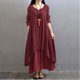 thumbnail image 4 of Vestido largo flojo ocasional de las nuevas mujeres de la manera Vestido largo sólido de Boho de la Abanopi borgoña/XL, 4 of 7