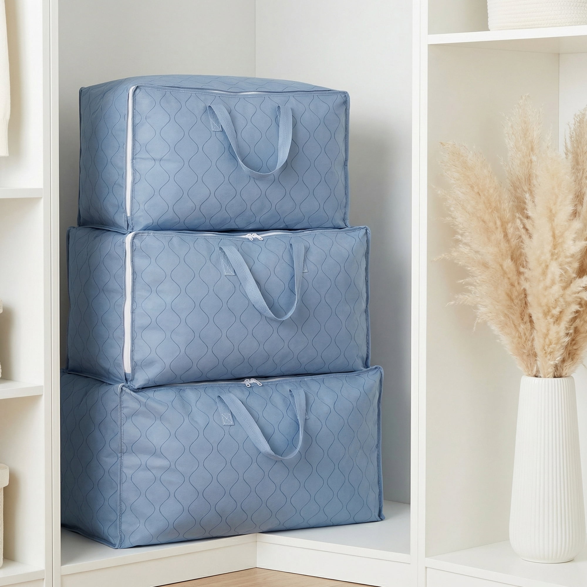 Unique Bargains Storage Bag for Organizing Comforter and Closet Blue 20.5"x7.5"x13"