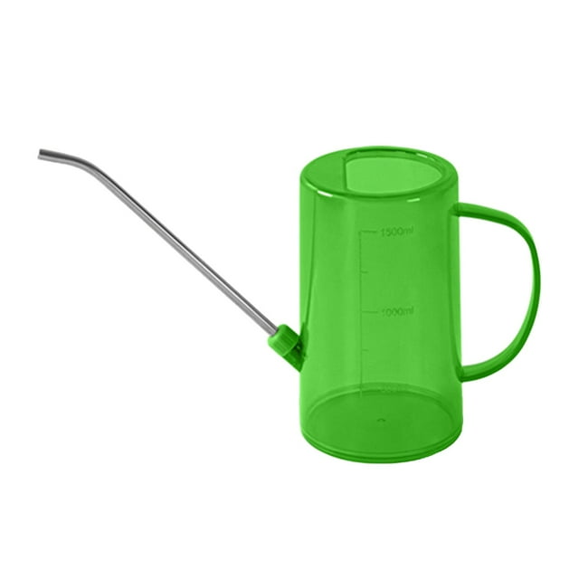 Regadera para interiores con largo, portátil con escala, rociador de agua con largo de 1,5 l, regadera para jardín, oficina, césped, flores Verde Sunnimix Regadera