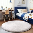 thumbnail image 3 of SARAG Super Fluffy Circle Rugs,4x4ft Circle Rug for Living Room Fuzzy Plush Rug for Nursery Room,Cream White, 3 of 8