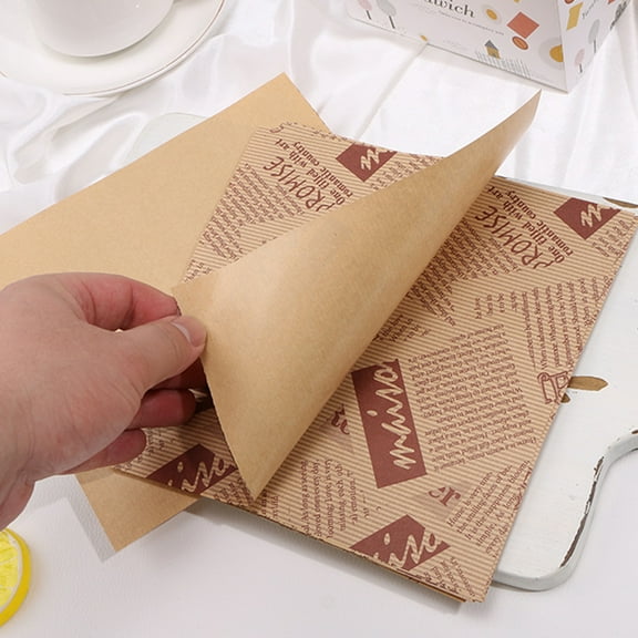 Cheers US 100Pcs Kraft Food Wrapping Paper Sheets for Picnic, Festival, Fair or BBQ. Perfect Liner for Tray, Basket or Boat. Quality Bulk Restaurant Supply