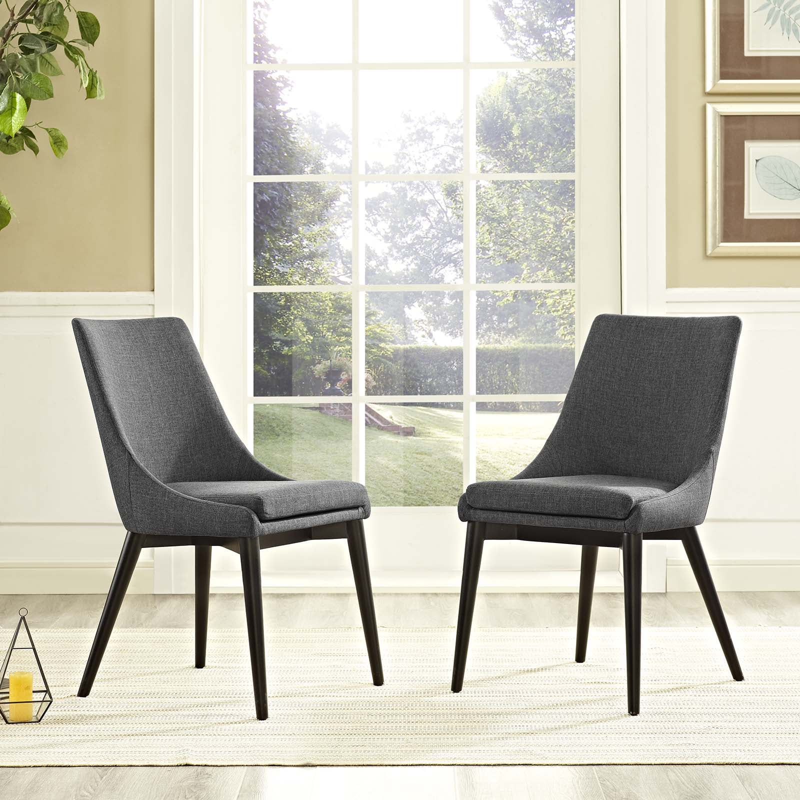 Modway Viscount Fabric Dining Side Chair, Set of 2, Multiple Colors ...