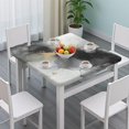 thumbnail image 3 of Gray Black Gold Marble Pattern Square Fitted Tablecloth with Elastic Edge,Square Table Cover,Washable Elastic Table Cover for Home Kitchen Party Decor 34"x34", 3 of 6