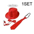 thumbnail image 7 of Slccxzc Adults Sequins Jazz Dance Hat with Necktie Sequin Fedora Hat Disco Party Accessories, 7 of 7