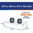 thumbnail image 2 of Shelving Inc. 24"d x 36"w Chrome Wire Shelving with 1 Tier Shelf, Weight Capacity 800lbs Per Shelf, 2 of 8