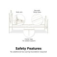 DHP Ivorie Metal Bed, Twin Size Frame, Adjustable Base Height, White