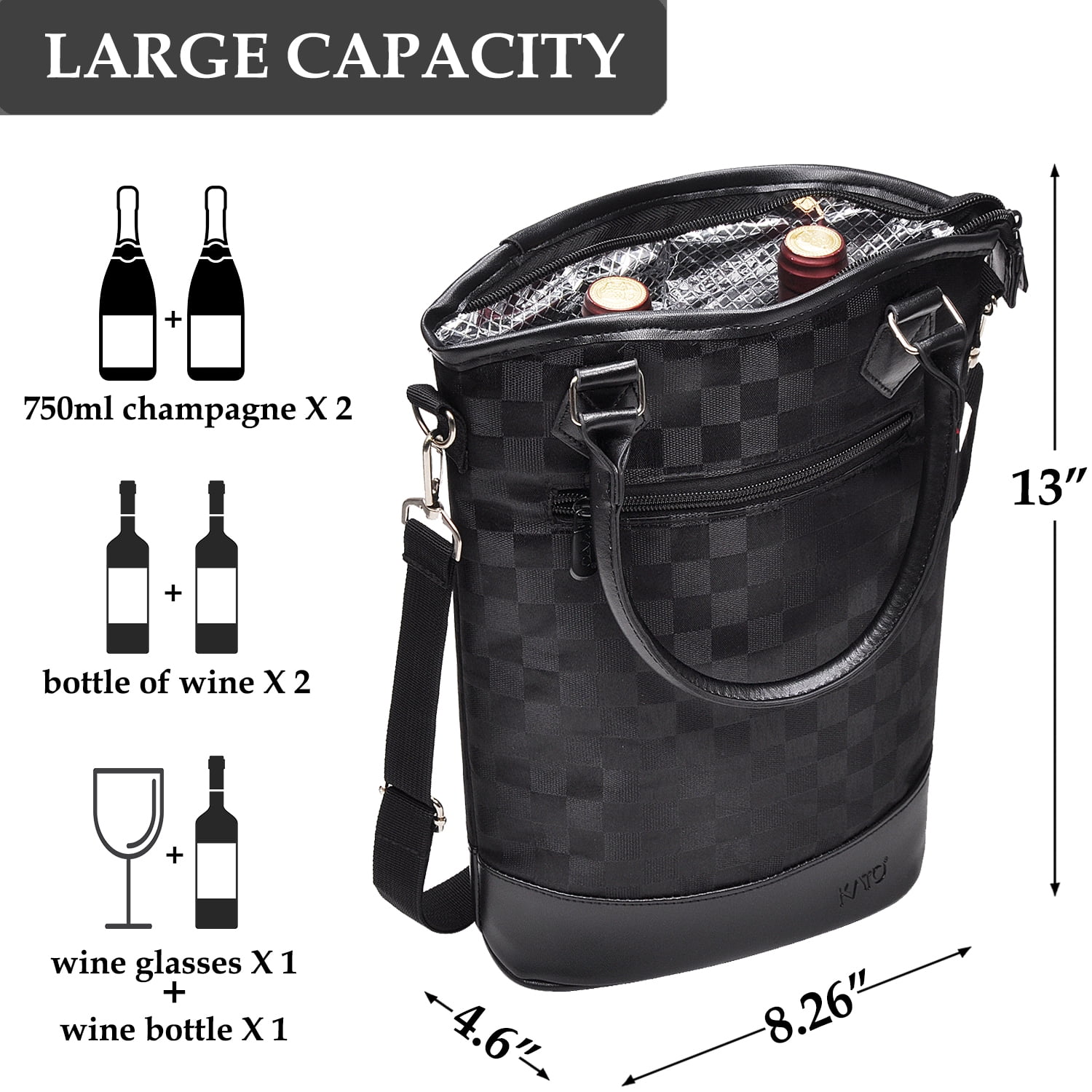 Rabbit Insulated Wine Bottle Carrier - Grey