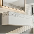 thumbnail image 5 of Eviva Fritti 36 Inch White Wall Mount Bathroom Vanity with Marble Basin, 5 of 8